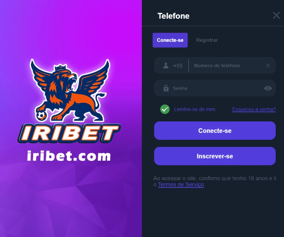 IRIBET Login Painel de Autenticação